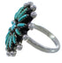 Genuine Sterling Silver Needlepoint Turquoise Ring Size 6 WX34530